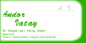 andor vatay business card
